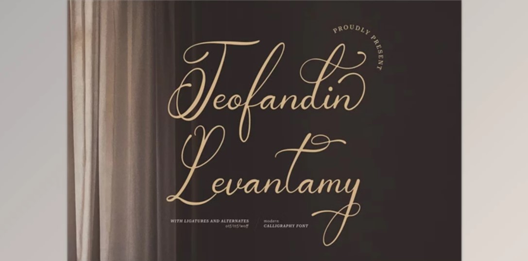 Teofandin Levantamy Font | Elegant Wedding Calligraphy Script