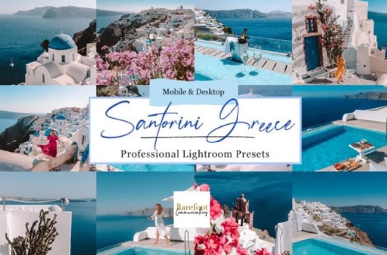 Santorini Blue Lightroom Presets – Travel & Influencer Style