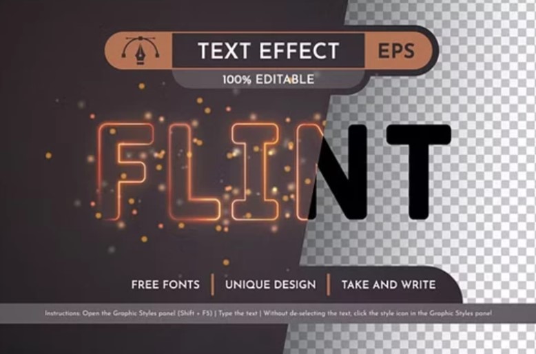 Flint Editable Text Effect – Scalable and Versatile for Adobe Illustrator