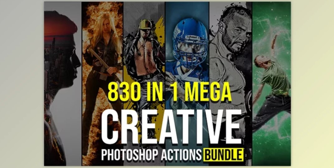 830 Creative Photoshop Actions Bundle CM